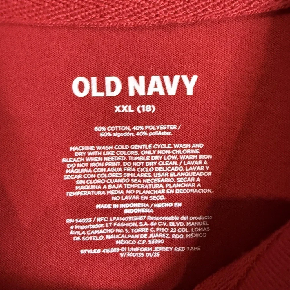 Old Navy Polo Shirt Boys 18 Red Uniform Jersey Knit Short Sleeve Schoolwear